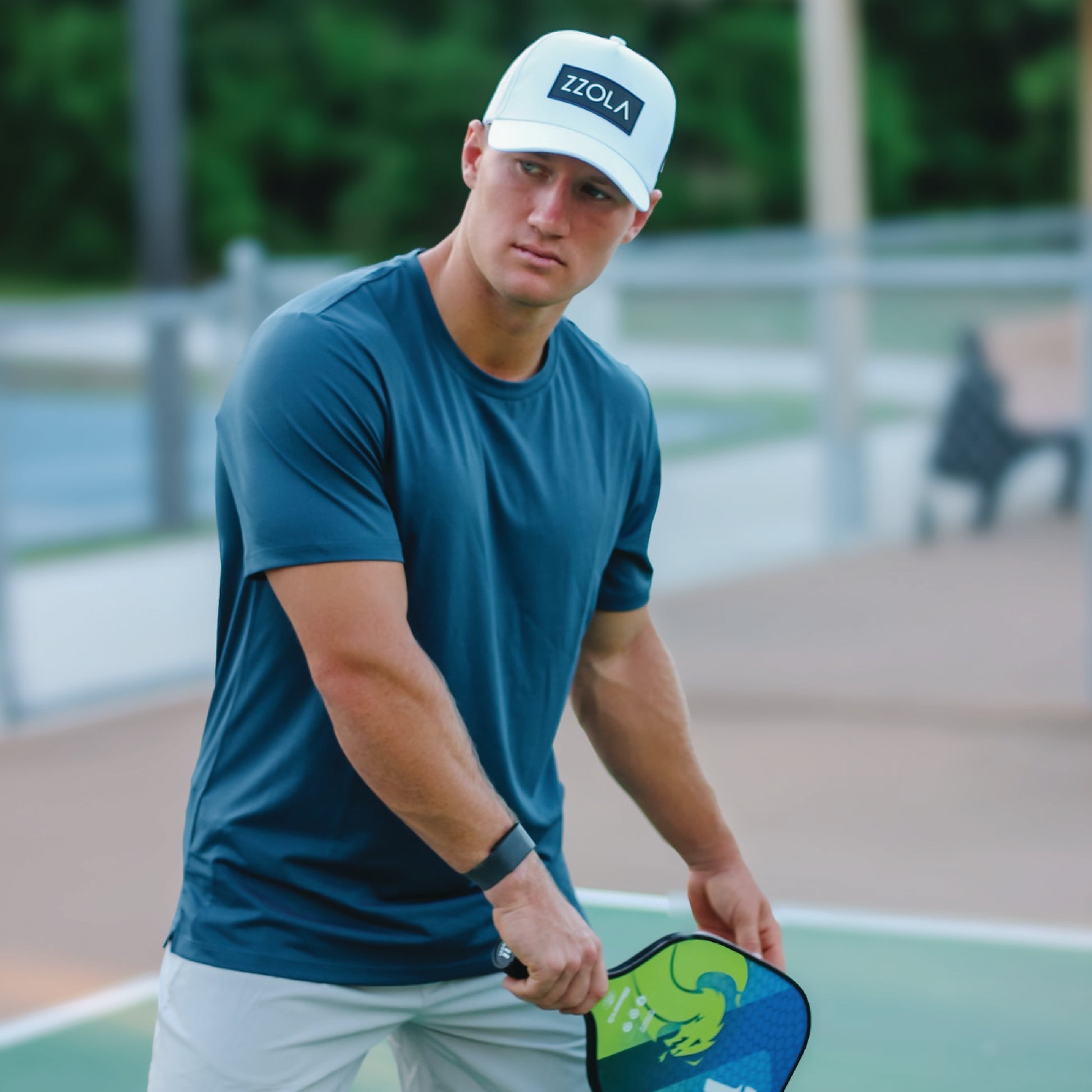 Men's Blue Tee & White Hat Set