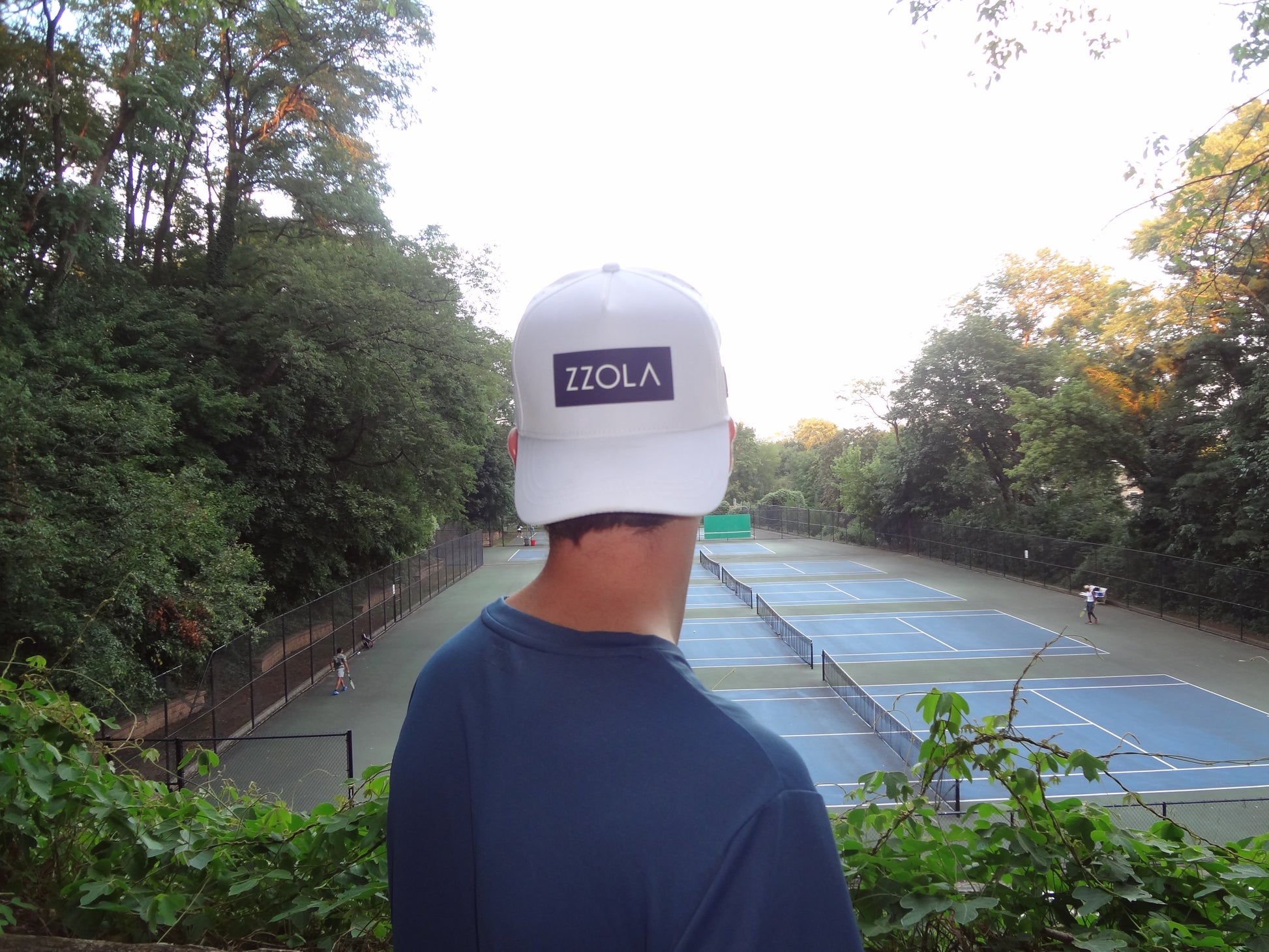 Men's Blue Tee & White Hat Set